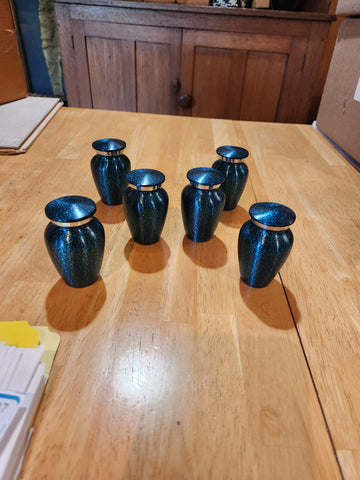 Set of 6 Teal Keepsakes Cremation Urn | | Directors Special