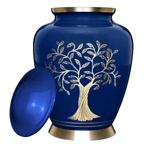 Adult Cremation Urn | Blue Tree of Life Ash Urn | Quality Urns for Less