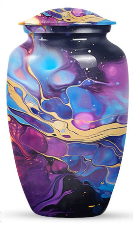 Blue and Purple Lava Urn Cremation urn | Wonderful colors and beautiful swirl pattern | Vision Medical