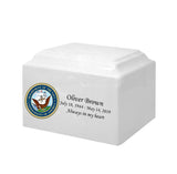 Navy Cultured Marble Companion Urn | Companion Cultured Marble Urn | Military Urns