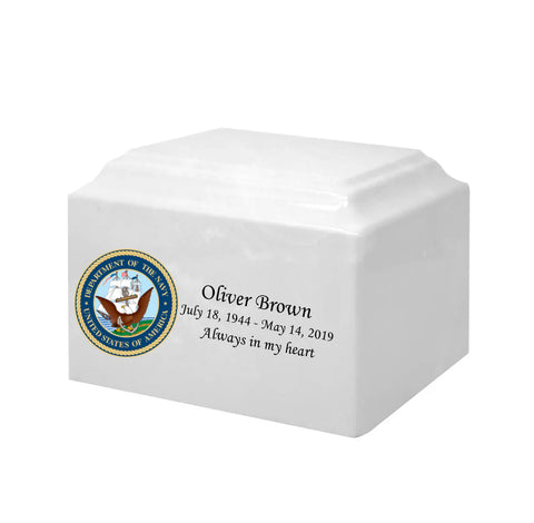 Navy Cultured Marble Companion Urn | Companion Cultured Marble Urn | Military Urns