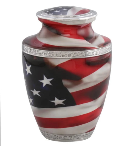 American Flag Cremation Urn - Themed American Flag Cremation Urn - Great urn for a Patriot