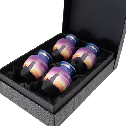 Lighthouse Keepsake Cremation Ash Urns | Set of 4 KEEPSAKES In Display Box