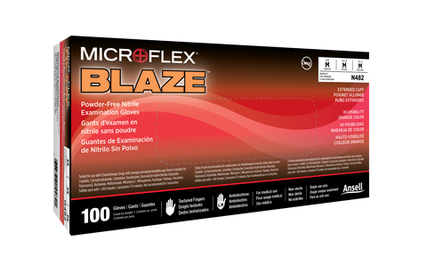 Ansell MICROFLEX® Blaze® N48| Funeral Home Supplies | Extended length Gloves