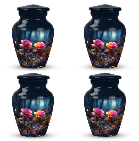 Sunset Rose Keepsake Ash Urns | Set of 4 KEEPSAKES Urns | "Sunset Rose" Keepsakes | Value for Funeral Directors