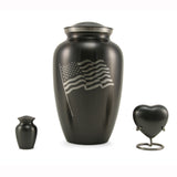 Slate Classic Flag Cremation Urn Ensamble