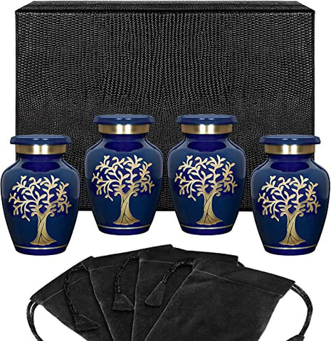 Blue Tree of Life Ash Urns |  Set of 4 KEEPSAKES