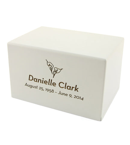 Somerset White Economy Wooden Cremation Urn | Vision Medical