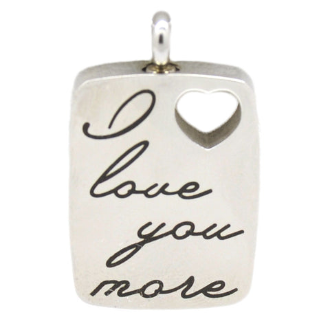 Stainless Steel "I Love You More" Dog Tag Cremation Pendant | Vision Medical