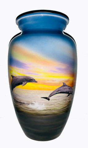 Dolphins at Play Nautical Themed Urn | Vision Medical