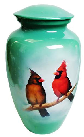 Low Cost Cardinal  Cremation Urn | Beautiful male and Female Cardinal | Vision Medical