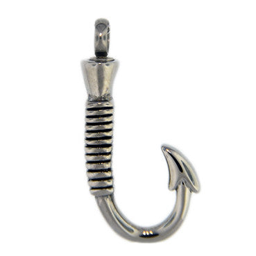 Cremation Jewelry, Fish Hook Cremation Pendant