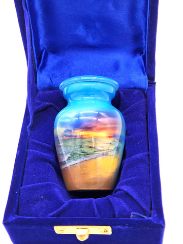 Keepsake Cremation Urn | Beach Scene Ash Urn | Titled "A New Dawn"