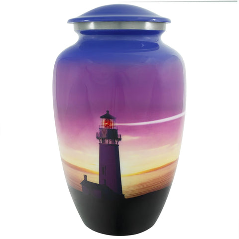 Adult Cremation Urn | Lighthouse Ash Urn | Purple Hues | Vision Medical