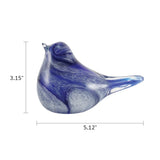 Blown Glass Blue Lyrical Songbird Ash Cremation Keepsakes | holds minimal amount of ash