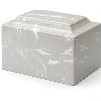 Silver/Grey Cultured Marble Cremation Urn | Cultured Marble Urn | Vision Medical
