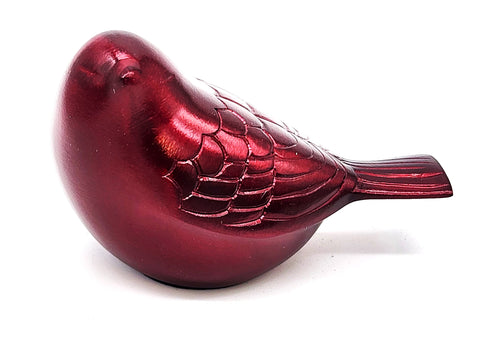 Keepsake Cremation Urn | Crimson Metal Songbird keepsake ash urn