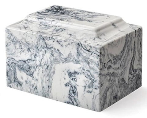 White with Black Veins, Cultured Marble Urn | Vision Medical
