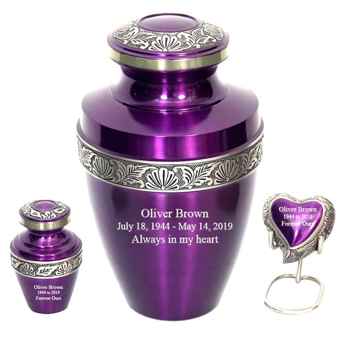 Raspberry Purple Adult Cremation Urn | Sophisticated purple high sheen Ash Urn | Great urn for Mom