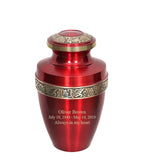 Adult Cremation Urn | Ruby Red High Sheen Ash Urn | Great urn for any MOM