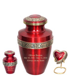 Adult Cremation Urn | Ruby Red High Sheen Ash Urn | Great urn for any MOM