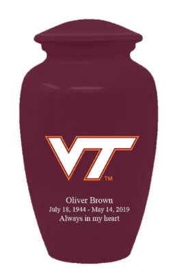 University of Virginia Tech Cremation Urn | Virginia Tech Adult ash cremation urn | Can be Engraved