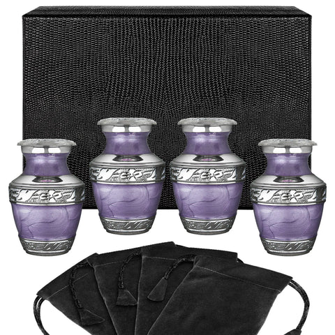 Lavender Ash Urns |  Set of 4 KEEPSAKES | Great Value for Funeral Homes