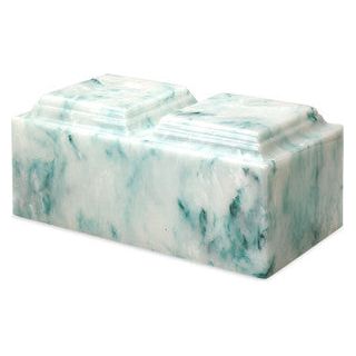 MacKenzie Companion Teal Cultured Marble Cremation Urn | Companion Cultured Marble Urn | Vision Medical
