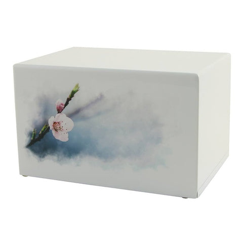 Low cost wooden cremation Urn |  Somerset Cherry Blossoms | Vision Medical