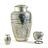 Antique Silver Oak Cremation Urn | Vision Medical