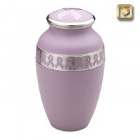 Pink Awareness Cremation Urn with Ribbons