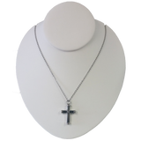 Black and Silver Cross Cremation Pendant