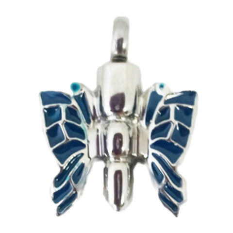 Cremation Jewelry | Stainless Steel Blue Monarch (butterfly) Cremation Pendant | Vision Medical