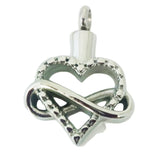 Stainless Steel Infinity Heart Cremation Pendant