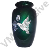 Hummingbird on Green Mother of Pearl, Cremation Urn