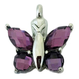 Cremation Jewelry | Stainless Steel "Amethyst Wings"  Butterfly Cremation Pendant |Vision Medical