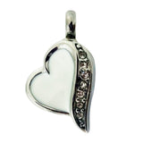 Stainless Steel Seven Stone White Heart Cremation Pendant
