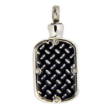 Stainless Steel Diamond Plate Dog Tag Cremation Pendant
