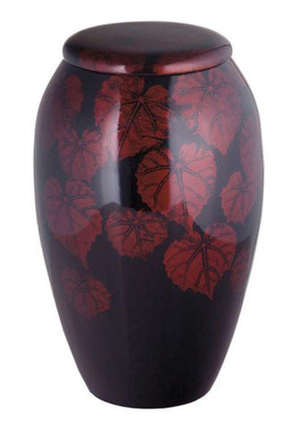 Exotic Floral Leaves Hand Painted Cremation Urn | Vision Medical