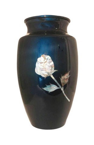 Mother of Pearl Rose on Blue