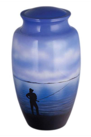 Fisherman Dreams Hand Painted Cremation Urn | Vision Medical