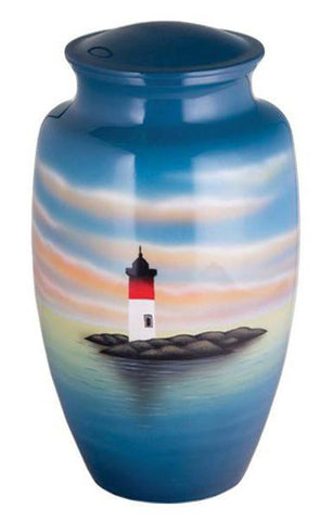 Lighthouse Beacon Hand Painted Cremation Urn | Vision Medical