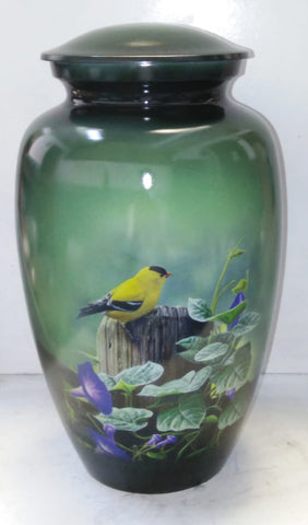 Goldfinch Themed Ash Cremation Urn from Vision Medical