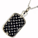 Stainless Steel Diamond Plate Dog Tag Cremation Pendant