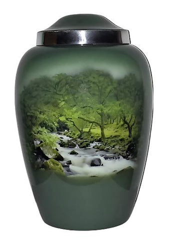 Mountain Stream Cremation Urn I Themed Scenic Urn