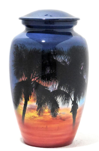 Palms at Sunset | Tropical Themed Cremation urn | Vision Medical