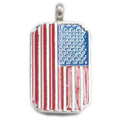 American Flag Dog Tag Cremation Pendant