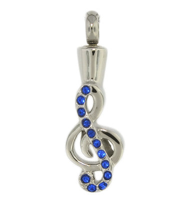 Blue Spotted Treble Clef Cremation Pendant | Vision Medical