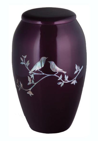 Mother of Pearl Mourning Doves Cremation Urn