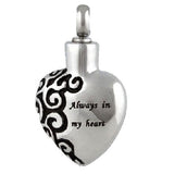 Stainless Steel Always in My Heart Cremation Pendant